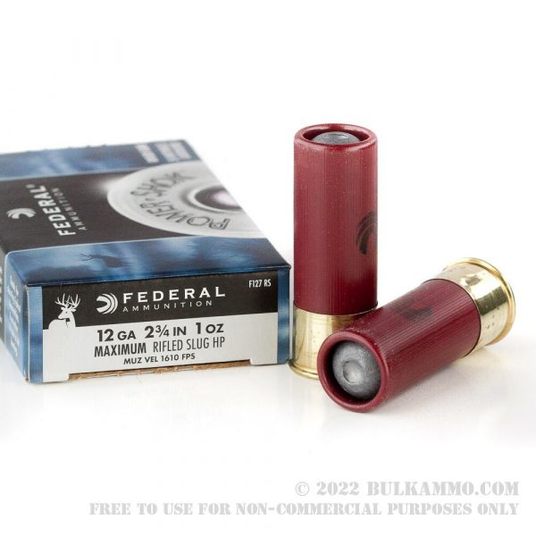 250 Rounds of 12ga Ammo by Federal - 1 ounce Rifled Slug