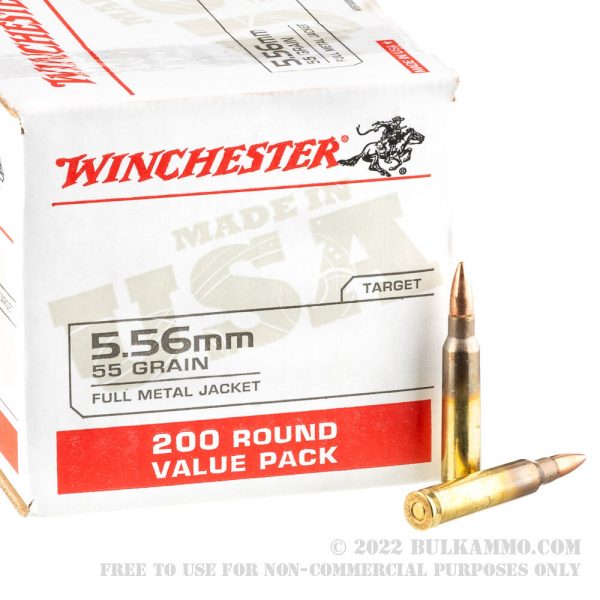 800 Rounds of 5.56x45 Ammo by Winchester USA - 55gr FMJ