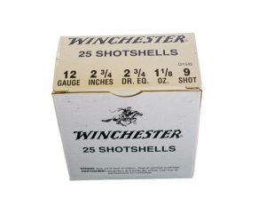 WINCHESTER USA SHOT SHELL 12 GA. (2 3/4 SHELL 1 1/8 OZ 9 SHOT - 25 PACK
