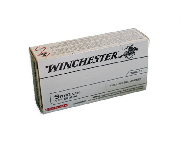 WINCHESTER USA TARGET 9MM (124 GRAIN) FULL METAL JACKET - 50 PACK